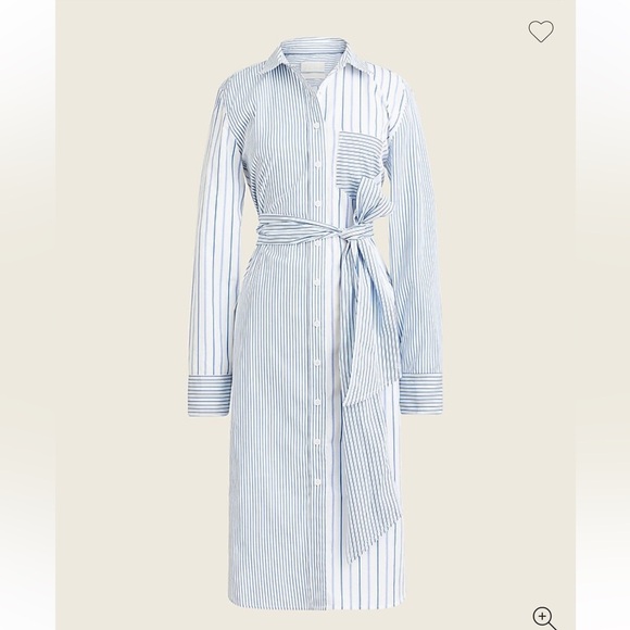 JCREW Classic-fit cotton poplin shirt-dress in mixed stripe - Picture 1 of 11
